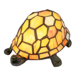 Happy Homewares Quirky Orange & Amber Stained Glass Tiffany Tortoise Table Lamp - thumbnail 8