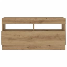 Berkfield Home TV Cabinet with LED Lights Artisian Oak 80x35x40 cm Engineered Wood - Size: 80 x 35 x 40 cm - thumbnail 5