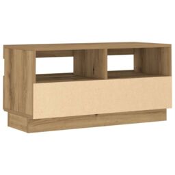 Berkfield Home TV Cabinet with LED Lights Artisian Oak 80x35x40 cm Engineered Wood - Size: 80 x 35 x 40 cm - thumbnail 8