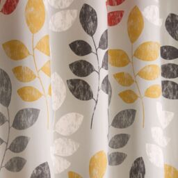 Portfolio Home Springfield Leaf Fully Lined Eyelet Curtain Set in Grey - Size: 168 cm width x 137 cm drop - thumbnail 3