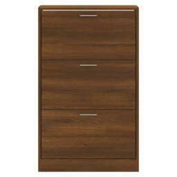 Berkfield Home Shoe Cabinet Brown Oak 63x24x103 cm Engineered Wood - Size: 63 x 24 x 103 cm - thumbnail 4