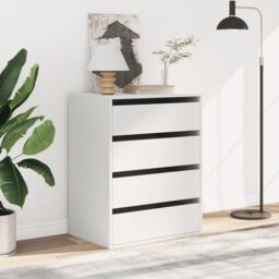 Berkfield Home Corner Chest of Drawers White 60x41x76 cm Engineered Wood - Size: 60 x 41 x 76 cm - thumbnail 3