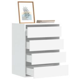 Berkfield Home Corner Chest of Drawers White 60x41x76 cm Engineered Wood - Size: 60 x 41 x 76 cm - thumbnail 1