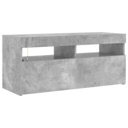 Berkfield Home TV Cabinet with LED Lights Concrete Grey 90x35x40 cm - Size: 90 x 35 x 40 cm - thumbnail 7