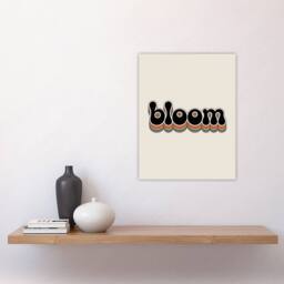 "Artery8 Bloom Vibrant Retro Rainbow Font Typography Wall Art Print in Beige - Size: W12"" x H16""" - thumbnail 4