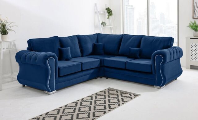 Sofa World Falcon Corner Fullback Sofa in Blue