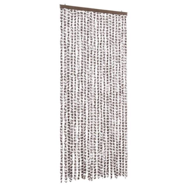 Berkfield Home Insect Curtain Taupe & White 90x220 cm Chenille - image 1