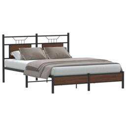 Berkfield Home Bed Frame without Mattress Brown Oak 137x190 cm Engineered Wood - thumbnail 2