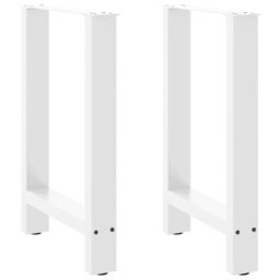 Berkfield Home Coffee Table Legs White 2 pcs 60x(72-73) cm Steel - thumbnail 1