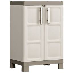Berkfield Home Keter Low Storage Cabinet Excellence Beige & Taupe 97 cm - thumbnail 2