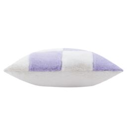 Heya Home Cozee Check Faux Fur Cushion in Lilac - Size: 50 cm x 50 cm - thumbnail 3