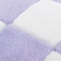 Heya Home Cozee Check Faux Fur Cushion in Lilac - Size: 50 cm x 50 cm - thumbnail 5