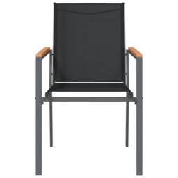 Berkfield Home Garden Chairs 2 pcs Black 55x61.5x90 cm Textilene & Steel - thumbnail 4