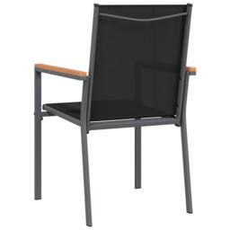 Berkfield Home Garden Chairs 2 pcs Black 55x61.5x90 cm Textilene & Steel - thumbnail 6