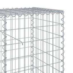 Berkfield Home Stunning Gabion Basket with Cover 200x50x100 cm Galvanised Iron in Silver - Size: 200 x 50 x 100 cm - thumbnail 6