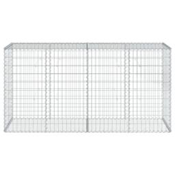 Berkfield Home Stunning Gabion Basket with Cover 200x50x100 cm Galvanised Iron in Silver - Size: 200 x 50 x 100 cm