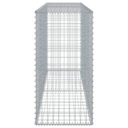 Berkfield Home Stunning Gabion Basket with Cover 200x50x100 cm Galvanised Iron in Silver - Size: 200 x 50 x 100 cm - thumbnail 4