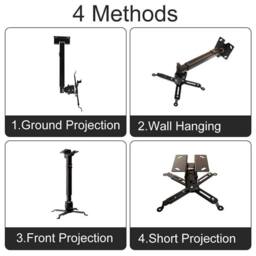 NESTLUNE Universal Projector Ceiling Wall Mount Bracket Stand in Black - thumbnail 6