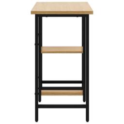 Berkfield Home Computer Desk Black & Light Oak 80x40x72 cm MDF & Metal in Brown - Size: 80 x 40 x 72 cm - thumbnail 4