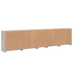 Berkfield Home Sideboard with LED Lights Concrete Grey 283x37x67 cm - Size: 283 x 37 x 67 cm - thumbnail 9