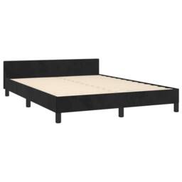Berkfield Home Bed Frame with Headboard Black 180x200cm Super King Velvet - thumbnail 4