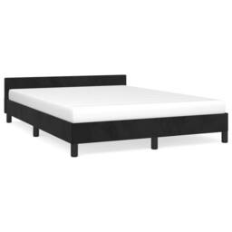 Berkfield Home Bed Frame with Headboard Black 180x200cm Super King Velvet - thumbnail 2