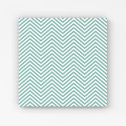 "Warren Reed - Designer Geometric Chevron Pattern Canvas in Green - Size: W30"" x H30""" - thumbnail 1