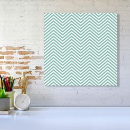 "Warren Reed - Designer Geometric Chevron Pattern Canvas in Green - Size: W30"" x H30""" - thumbnail 2