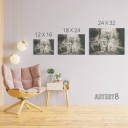 "Artery8 Rembrandt The Three Crosses Canvas Wall Art Print in Grey - Size: W18"" x H24""" - thumbnail 4