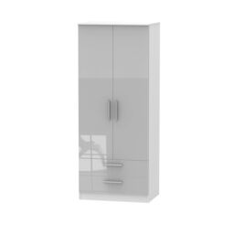 Ready Assembled 2 U Trent 2 Door 2 Drawer Wardrobe (Ready Assembled) in Mid Grey - thumbnail 2