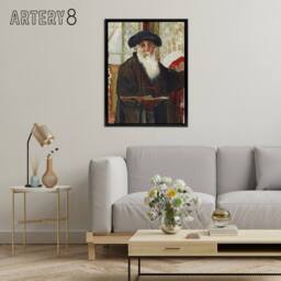 "Artery8 Self Portrait With Paint Palette Pissarro Black Framed Canvas Wall Art - Size: W12"" x H16""" - thumbnail 3