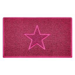 Nicoman Embossed PVC Spaghetti Embossed Star Door Mat in Pink - Size: 90 cm x 60 cm - thumbnail 2