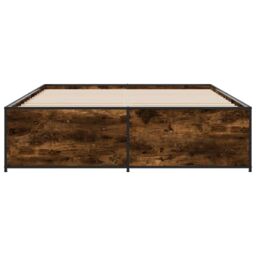 Berkfield Home Bed Frame without Mattress Smoked Oak 150x200 cm King Size in Brown - thumbnail 4