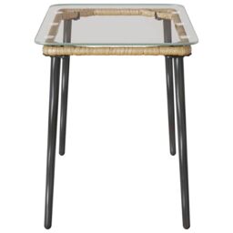 Berkfield Home Garden Table Natural 80 x 40 x 45 cm Poly rattan in Brown - thumbnail 5