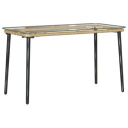 Berkfield Home Garden Table Natural 80 x 40 x 45 cm Poly rattan in Brown - thumbnail 2