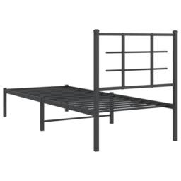 Berkfield Home Metal Bed Frame without Mattress with Headboard Black 75x190cm - Size: 75x190 cm - thumbnail 7