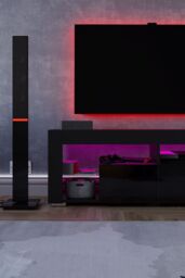 Home Discount Vida Designs Luna 2 Drawer LED TV Unit Storage Home Entertainment Living Room Bedroom Furniture 450 x 1300 x 350 mm in Black - thumbnail 2
