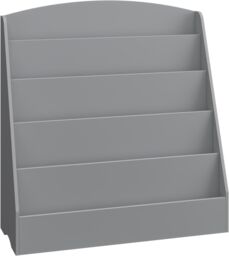 Xample Kids Bookshelf Storage 5 Tier Kids Sling Storage Fabric Sling Book Case Shelves in Grey - thumbnail 4