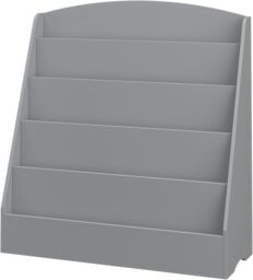 Xample Kids Bookshelf Storage 5 Tier Kids Sling Storage Fabric Sling Book Case Shelves in Grey - thumbnail 3