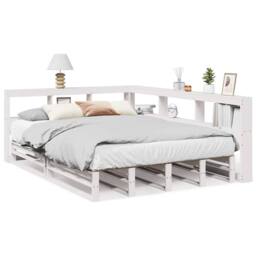 Berkfield Home Bookcase Bed without Mattress White 150x200cm Solid Wood Pine - Size: 150x200 cm - thumbnail 1