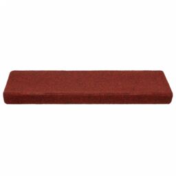 Berkfield Home Stair Mats 10 pcs Bordeaux Red 65x21x4 cm Needle Punch - Size: Medium - thumbnail 4