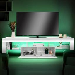 EONLION 160cm White High Gloss TV Stand Cabinet Unit - Size: 100 cm