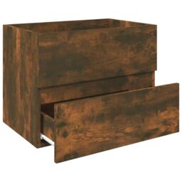 Berkfield Home Sink Cabinet Smoked Oak 60x38.5x45 cm Engineered Wood in Brown - thumbnail 4