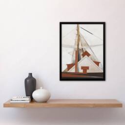 Artery8 Sailboat Masts Cubist Painting Demuth Framed Wall Art Print in White - Size: A4 - thumbnail 4