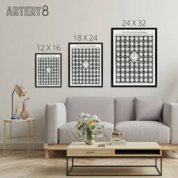 "Artery8 The Clocks of the World from Medicology 1910 Black Framed Canvas Art in White - Size: W12"" x H16""" - thumbnail 4