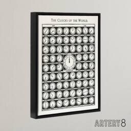 "Artery8 The Clocks of the World from Medicology 1910 Black Framed Canvas Art in White - Size: W12"" x H16""" - thumbnail 2