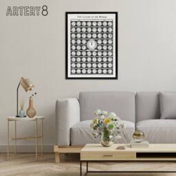 "Artery8 The Clocks of the World from Medicology 1910 Black Framed Canvas Art in White - Size: W12"" x H16""" - thumbnail 3