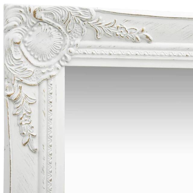 Berkfield Home Wall Mirror Baroque Style 40x40 cm White - image 1