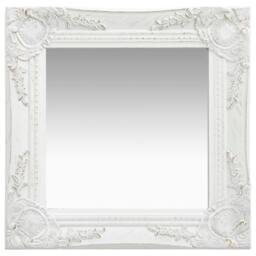 Berkfield Home Wall Mirror Baroque Style 40x40 cm White - thumbnail 2