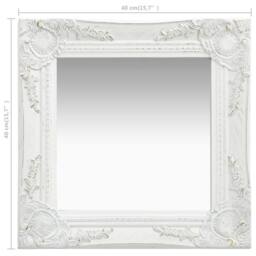 Berkfield Home Wall Mirror Baroque Style 40x40 cm White - thumbnail 5